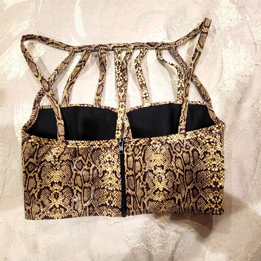 Python, Halter Crop Top, Size Small - Picture 2 of 6